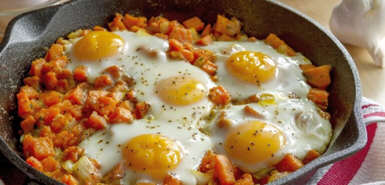 Sweet Potatoes with Baked Eggs recipe image